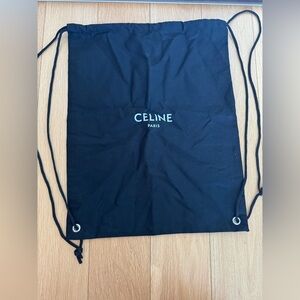 Celine black drawstring backpack